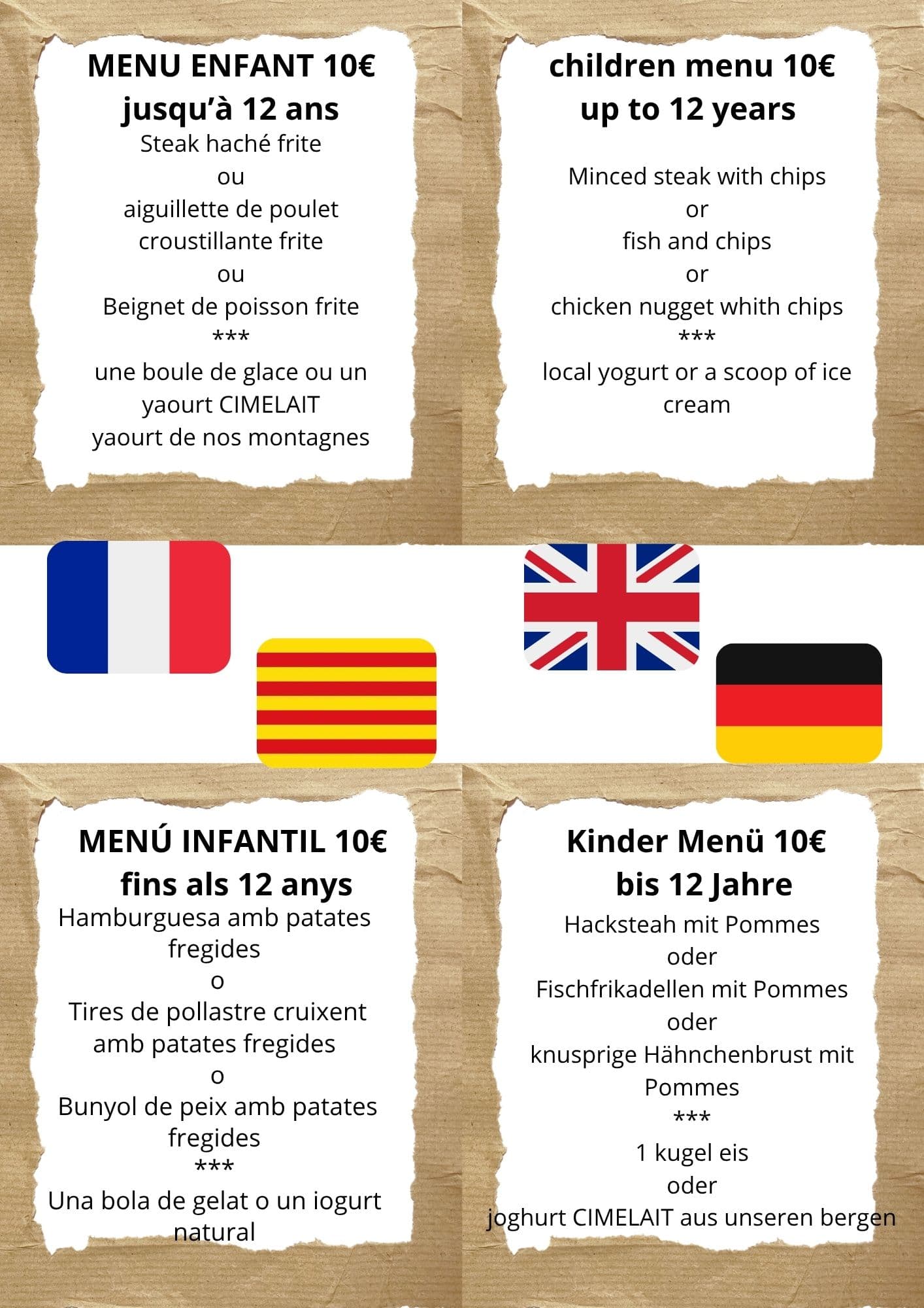 Menu enfant
