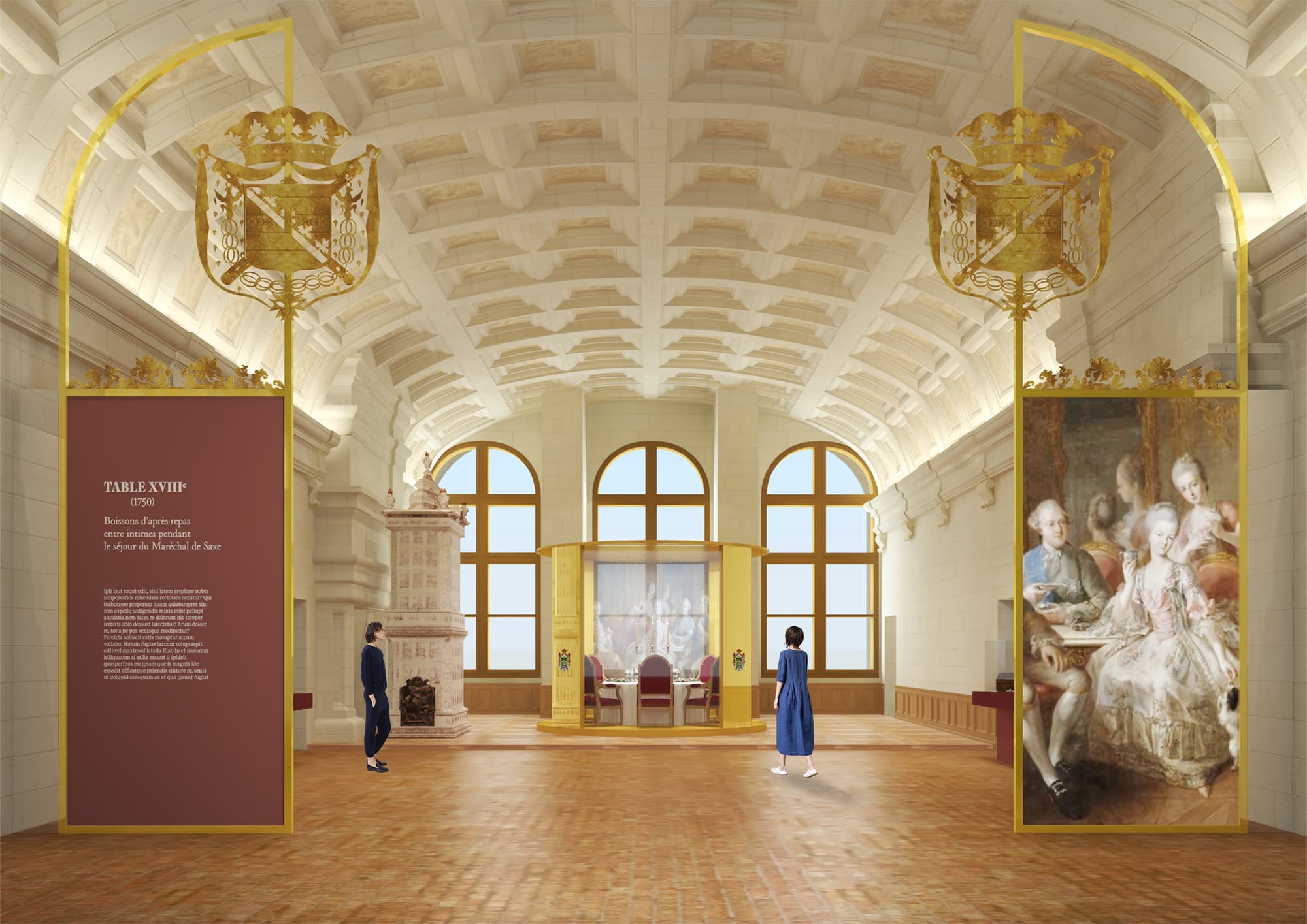 Vue du projet d’exposition « les festins de Chambord »