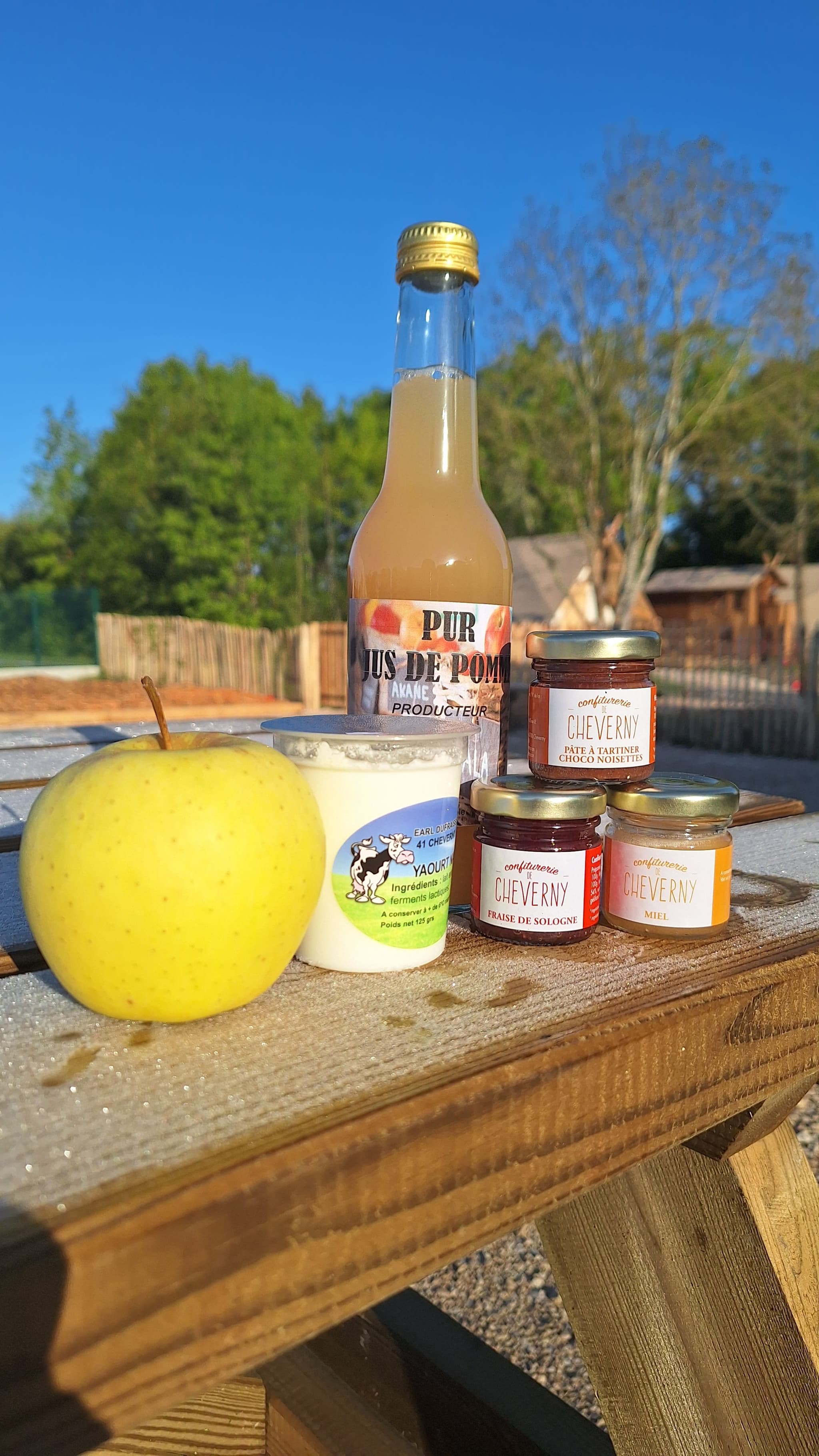 produits locaux dans le panier petit déjeuner