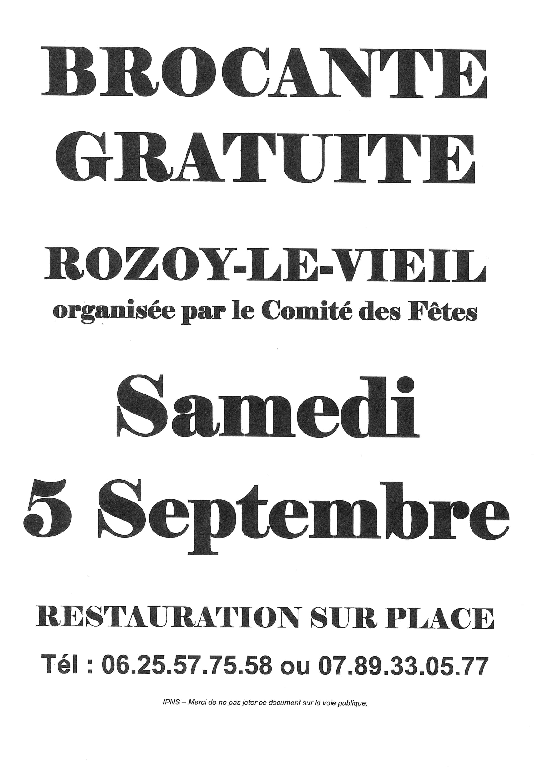 5 septembre brocante ROZOY