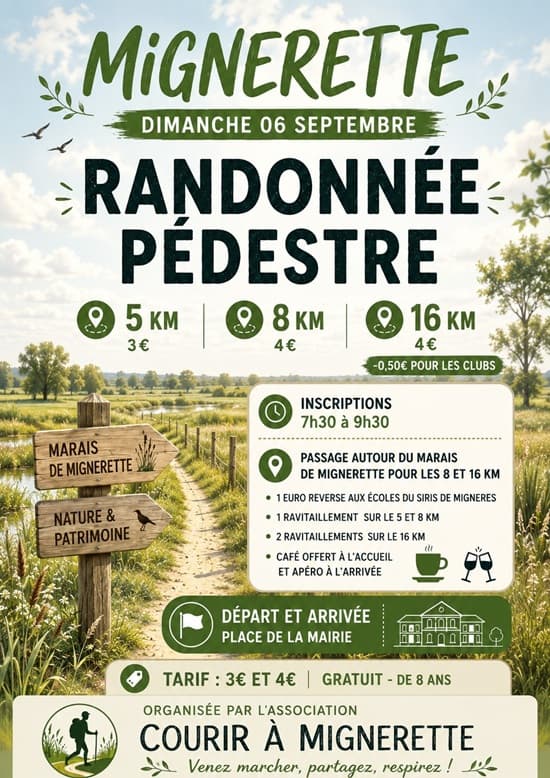 6 septembre RANDO PEDESTRE MIGNERETTE