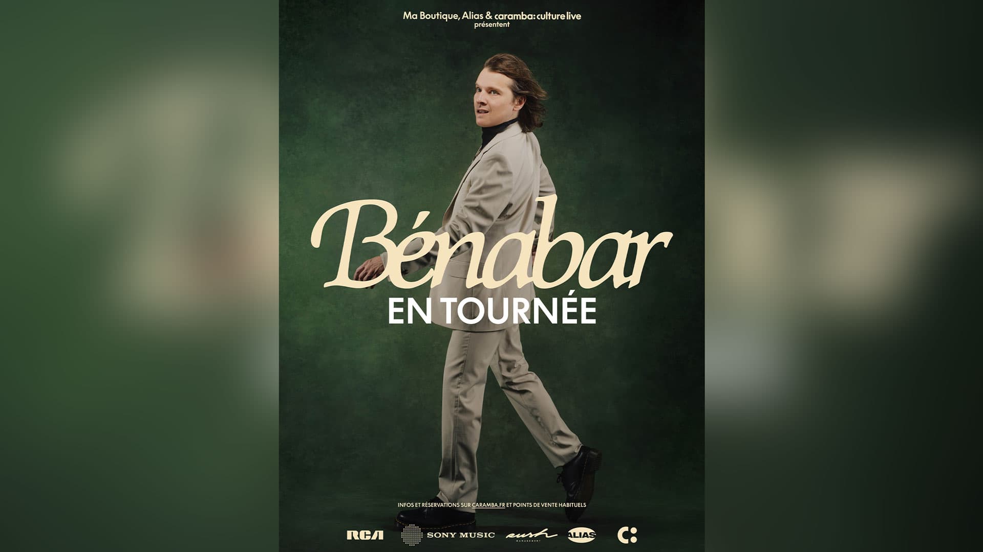 Affiche de la tournée 2026 de Bénabar en concert