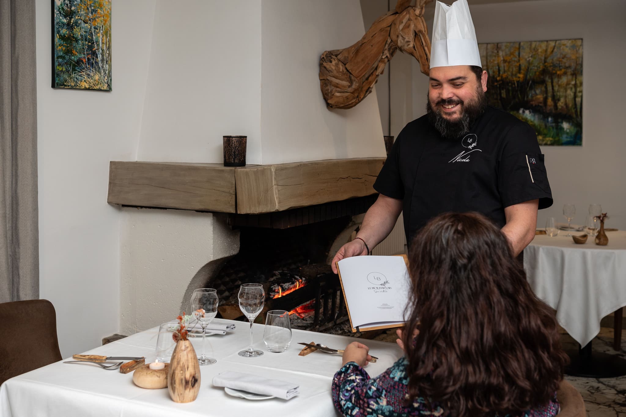 Chef de cuisine Nicola en salle