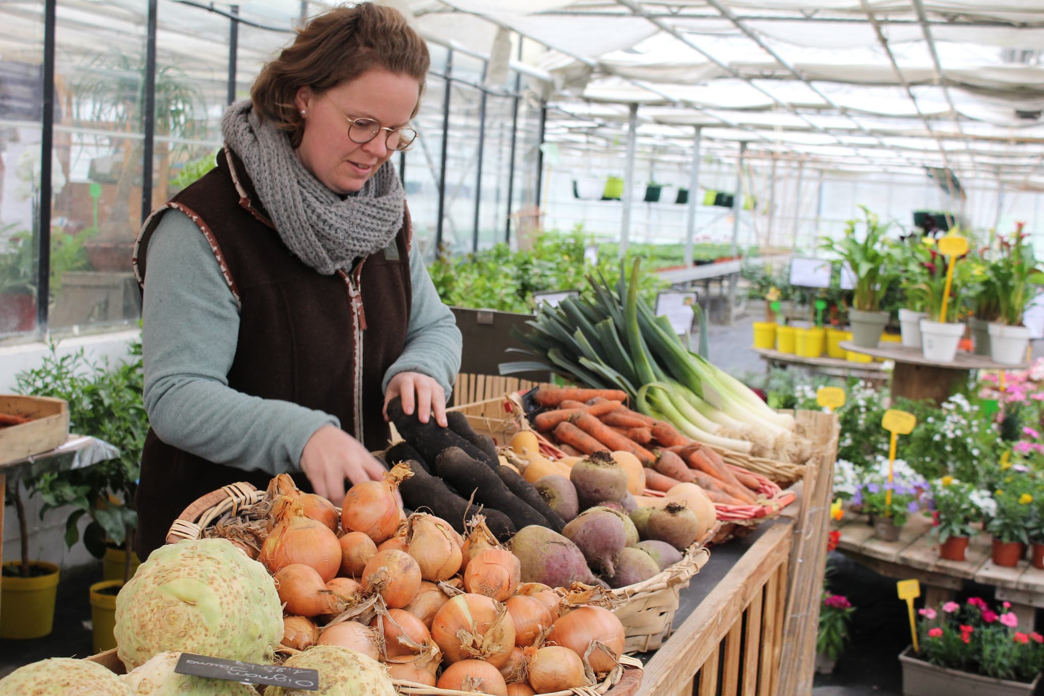 Aline et ses produits de maraîchage