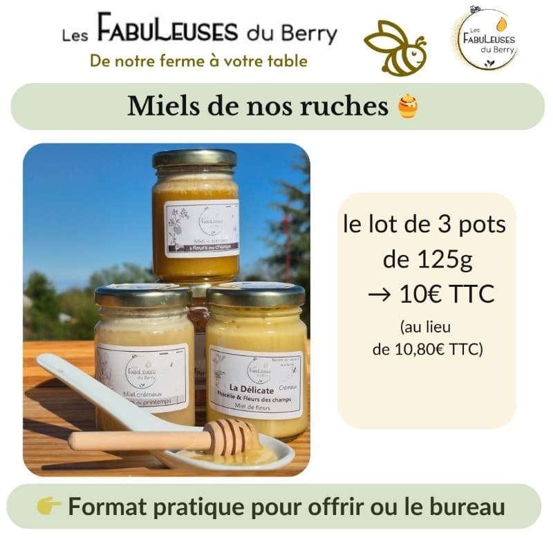Lot de 3 miels en 125g