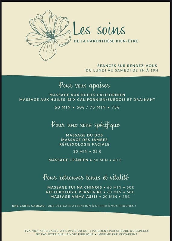 MASSAGE CHAMBRE D HOTES