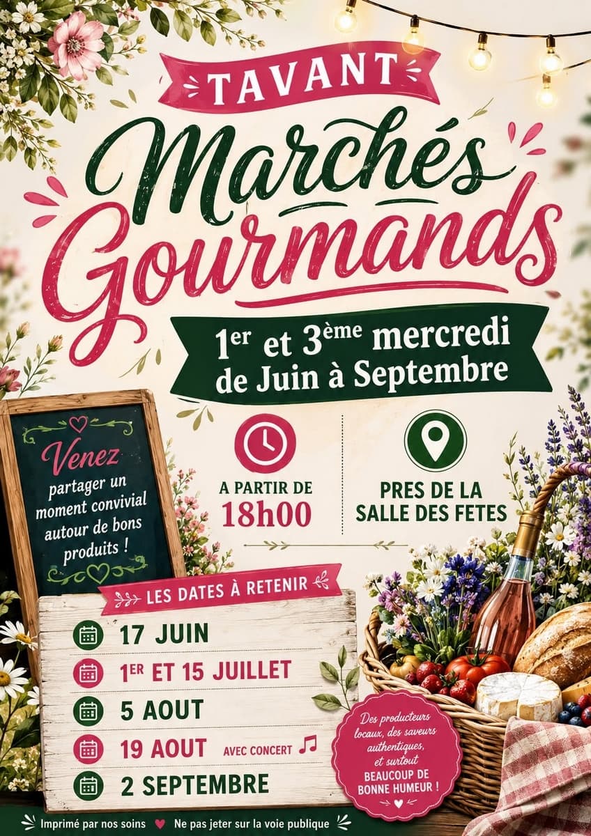 Marchés Gourmands Tavant été 2026