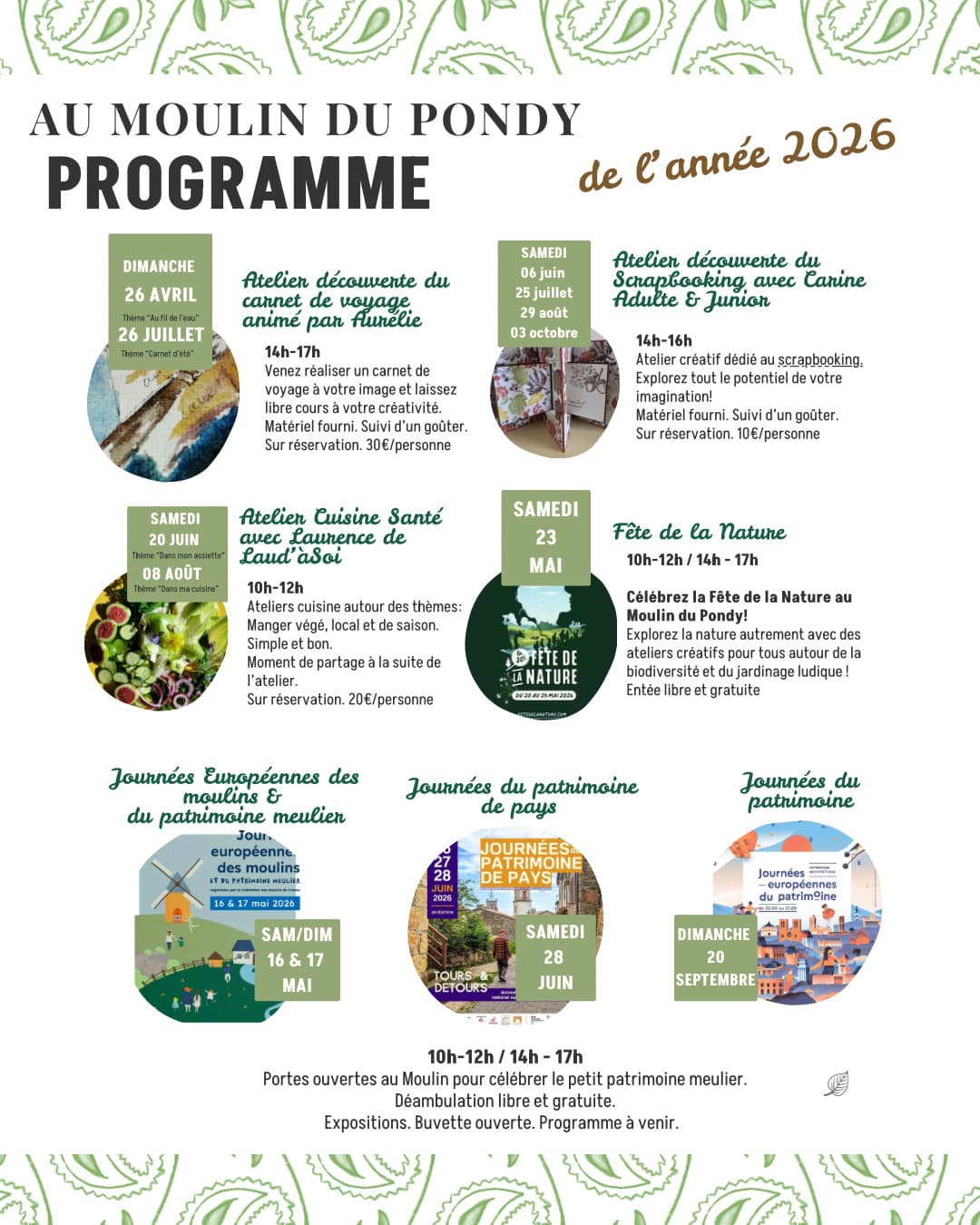 Programme Moulin du Pondy 2026