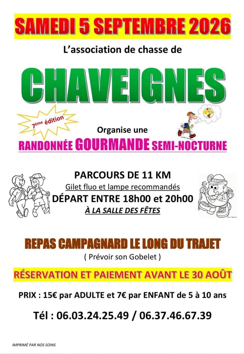 Rando gourmande Chaveignes 5 septembre 2026