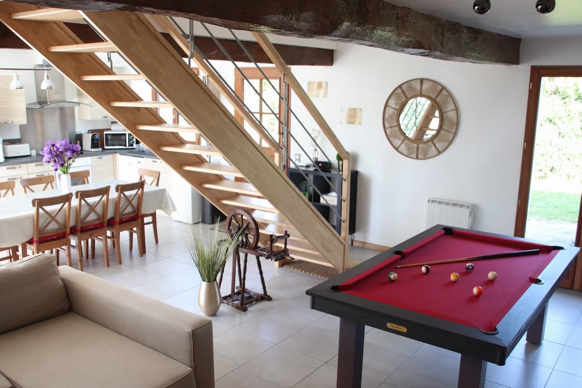 CHOUZE SUR LOIRE- LA GRANGE DE LA HURTAUDERIE-Salon billard