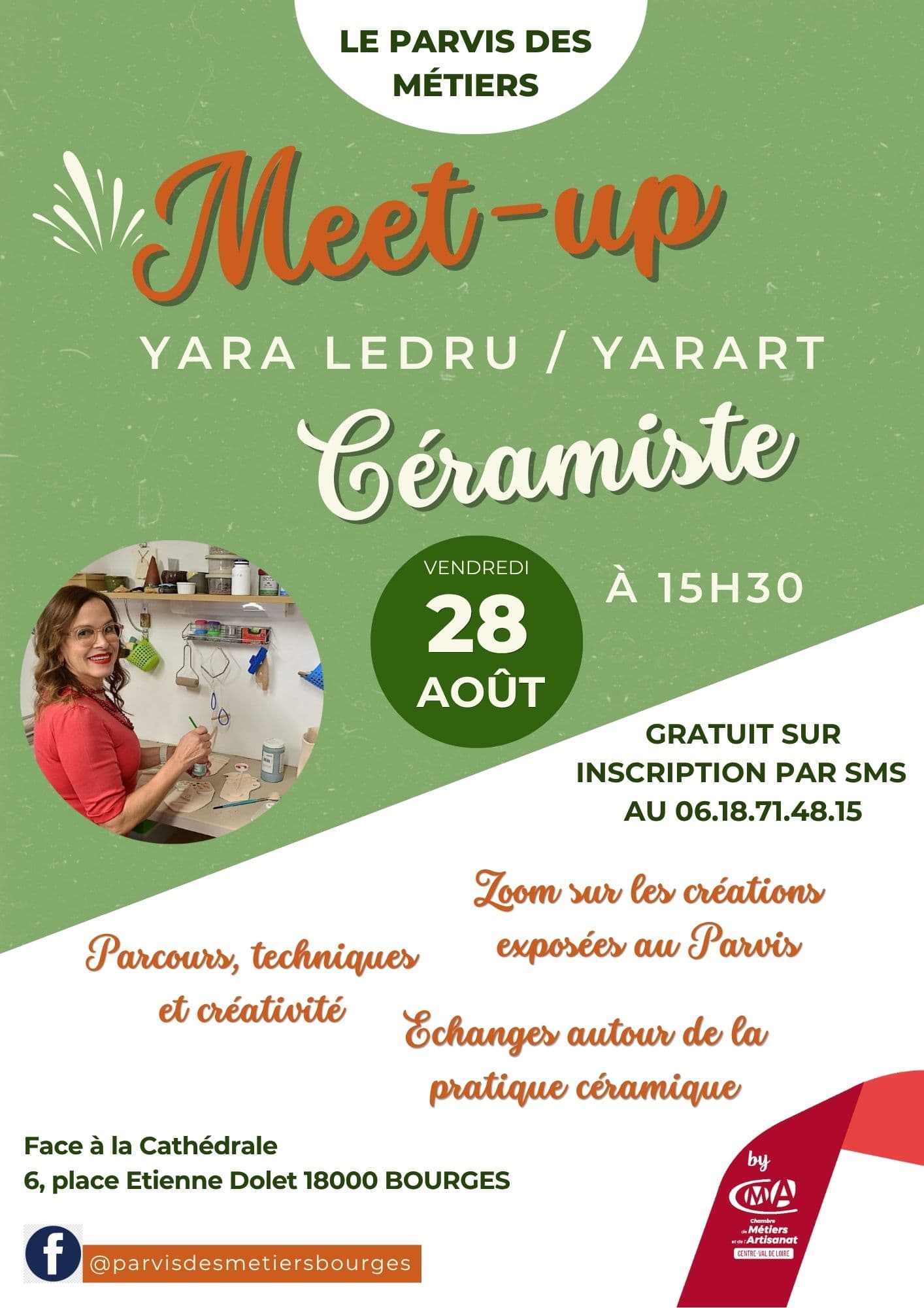 Affiche Atelier Cuisine Moderne Illustré Vert Rose Blanc - 1