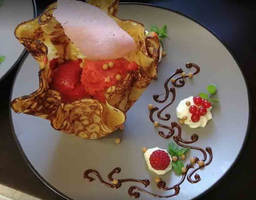Sorbets en coupe de crêpe