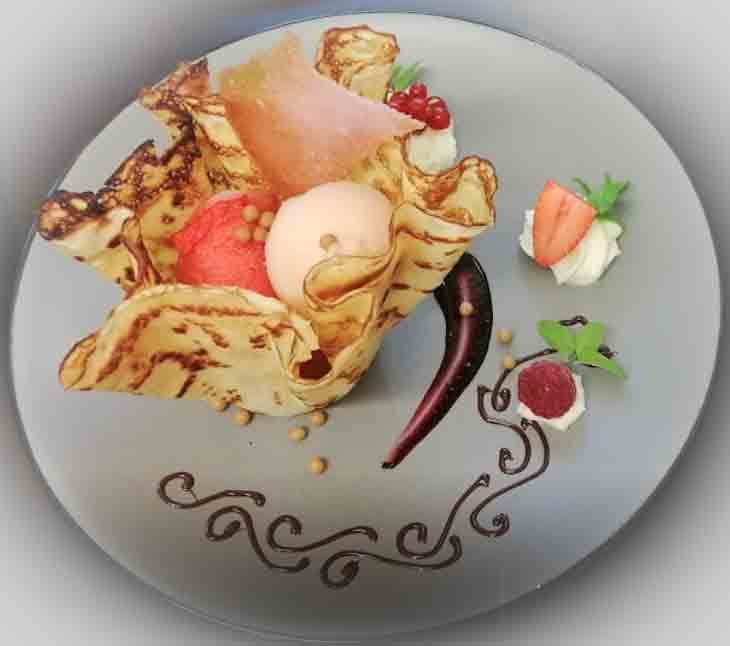 Coupe de crepe aux sorbets maison