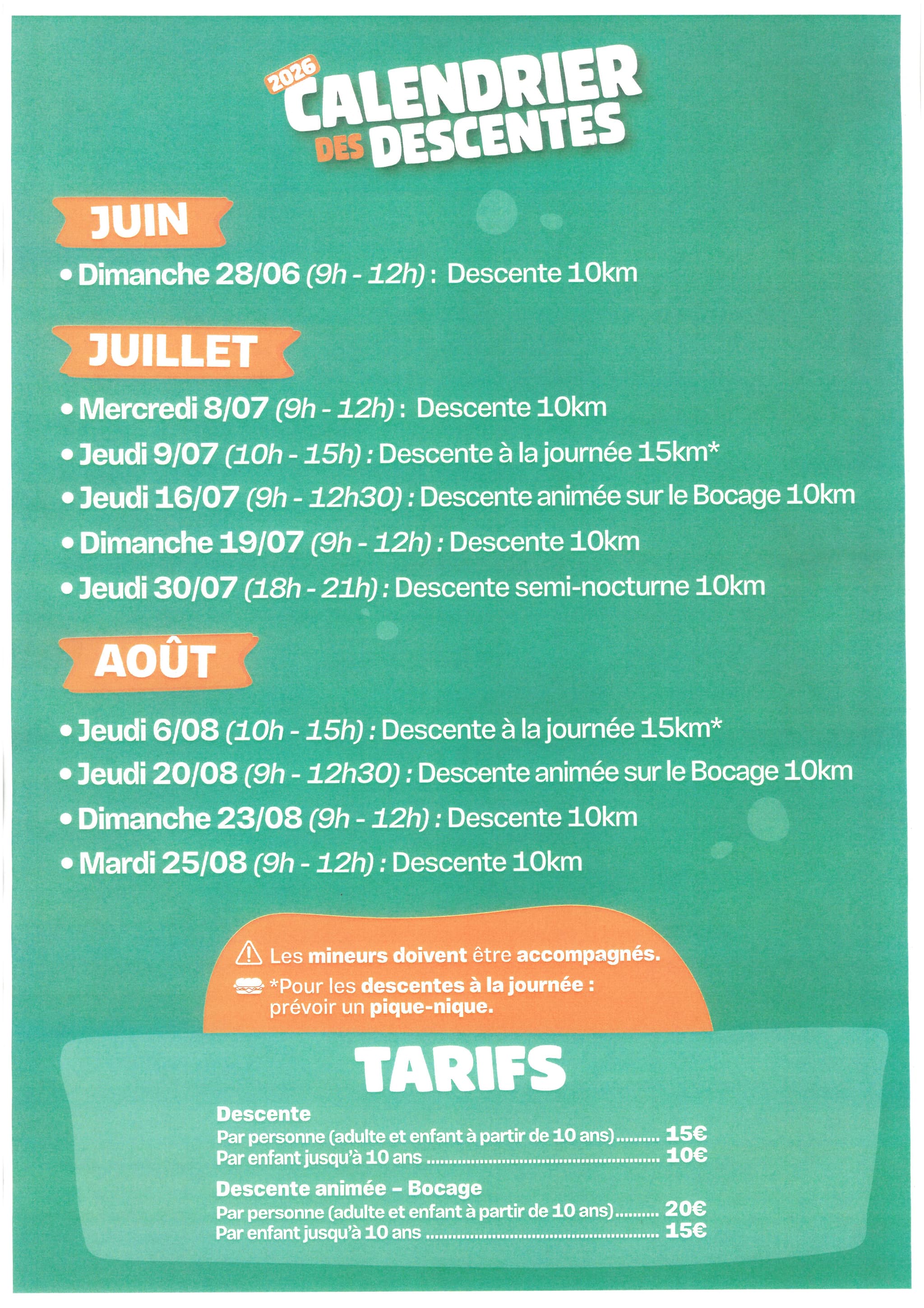 dates balades Canoë