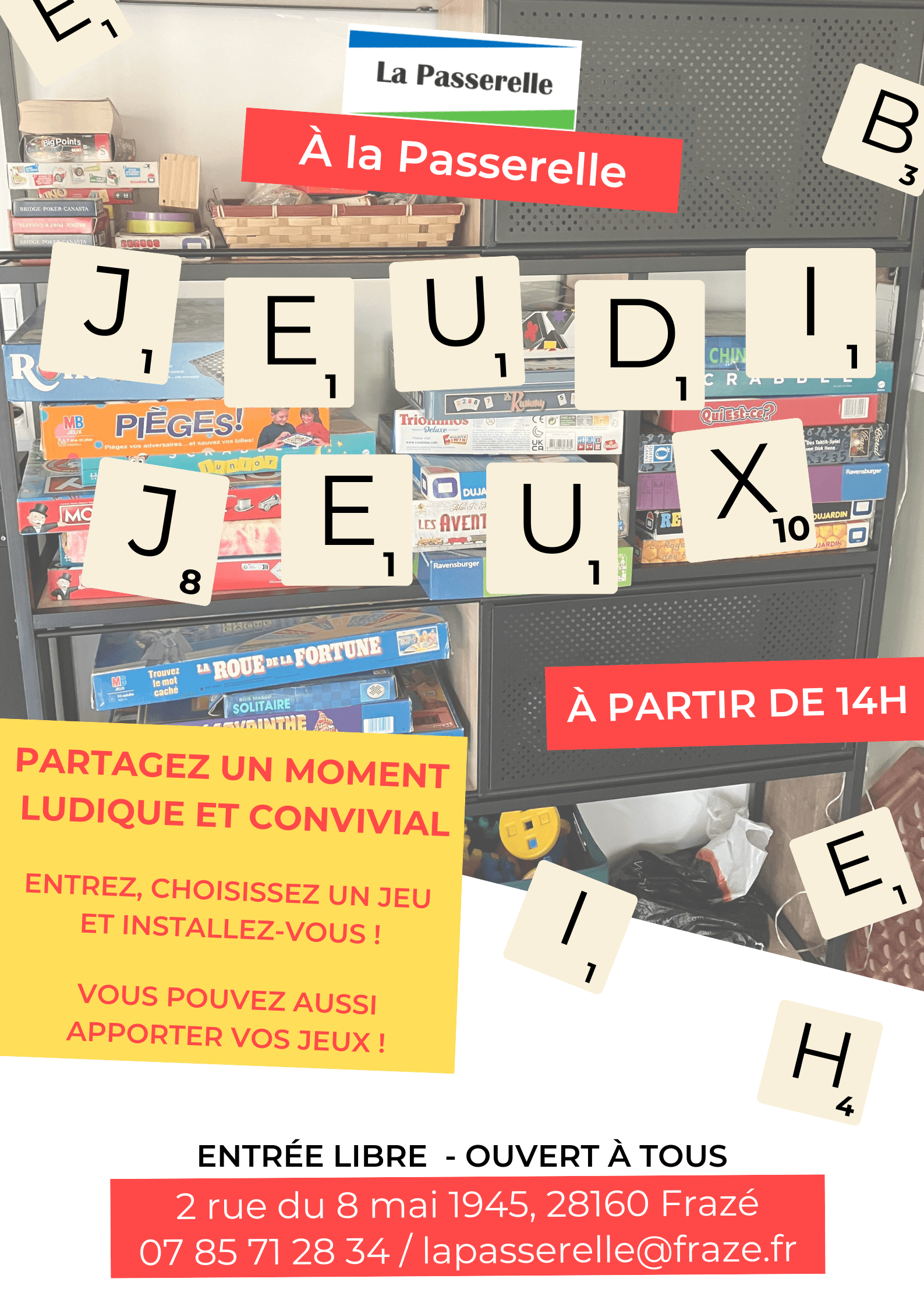 Affiche événement soirée jeux illustratif - 1