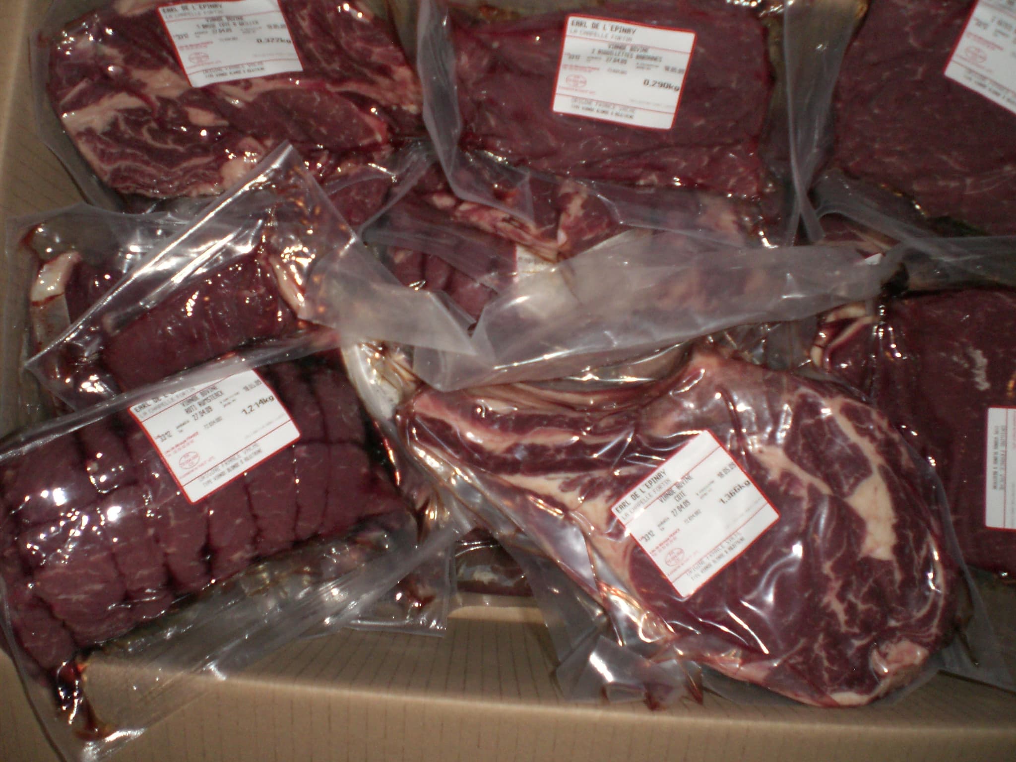 detail colis de viande