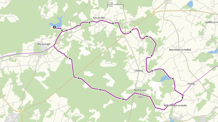 1/2 Journée Etang de la Vallée à Grignon par le Canal et la Forêtcarte vtt elect