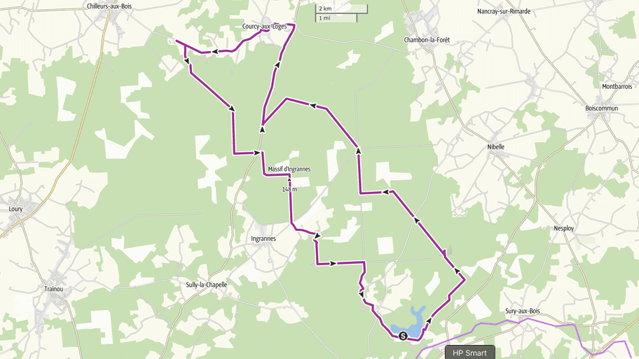 Circui VTT éléctrique 1/2 Journée - Etang de la Vallée au Chateau de Chamerolles
