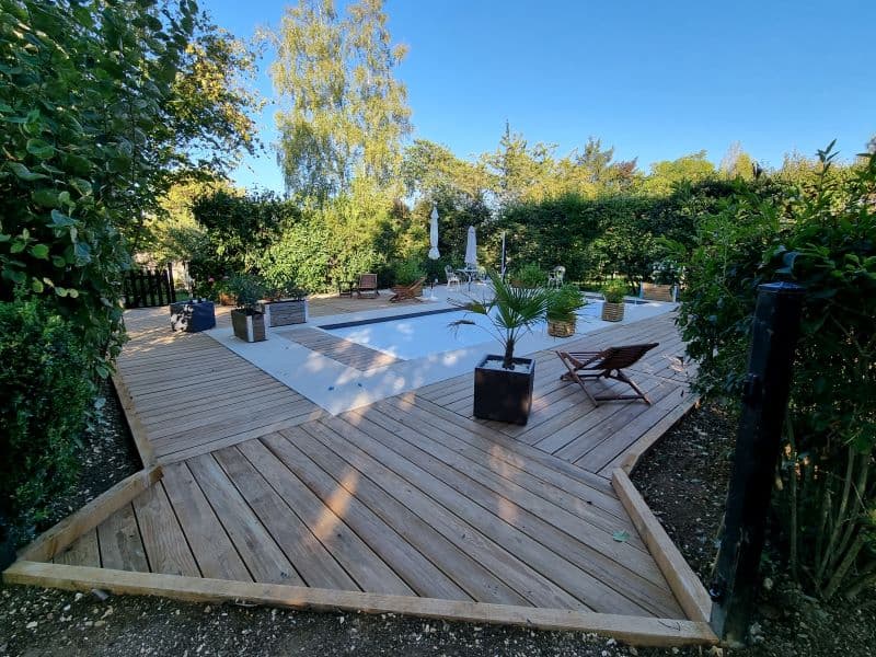 piscine avec plage teck 2