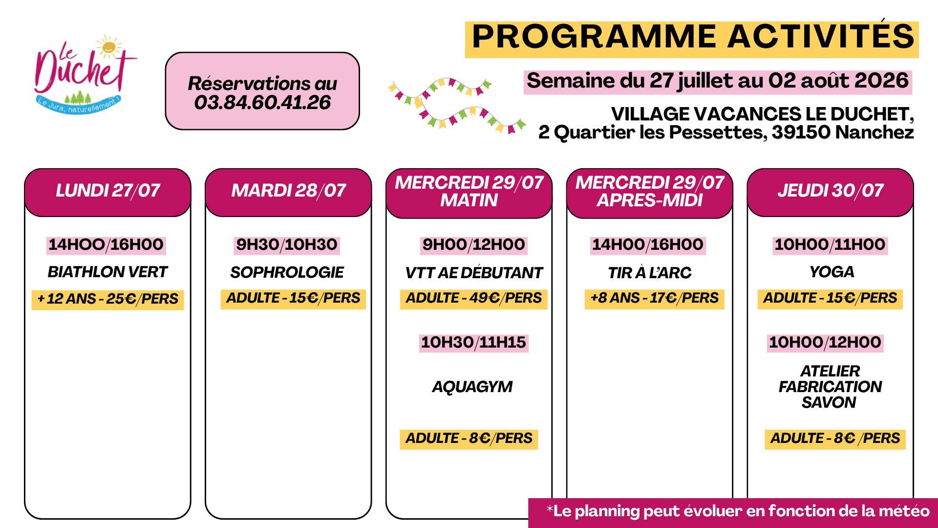 Copie de Programme activités du 20/07 au 26/07 - 1