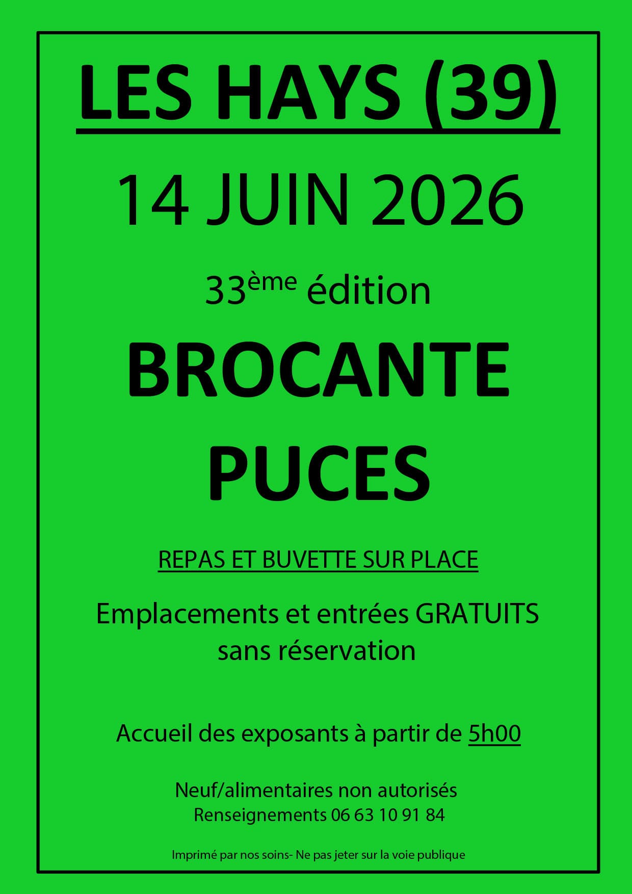 Affiche brocante Les Hays