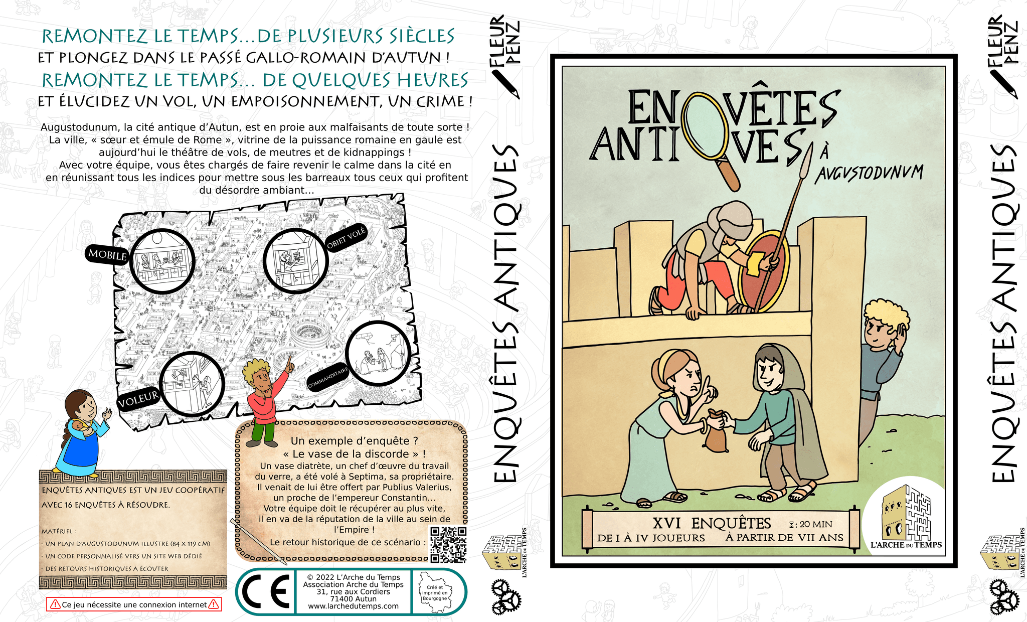Enquêtes Antiques, jeu de société sur l'ancienne cîté d'augustodunum (Autun)