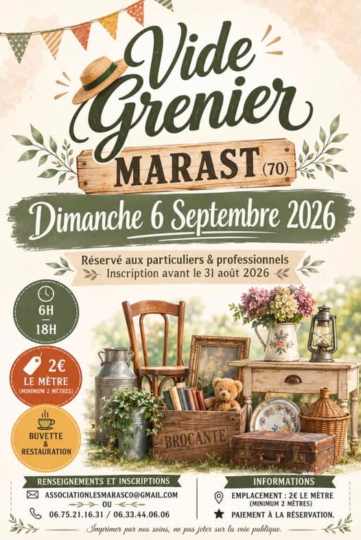 vide grenier marast 6 septembre