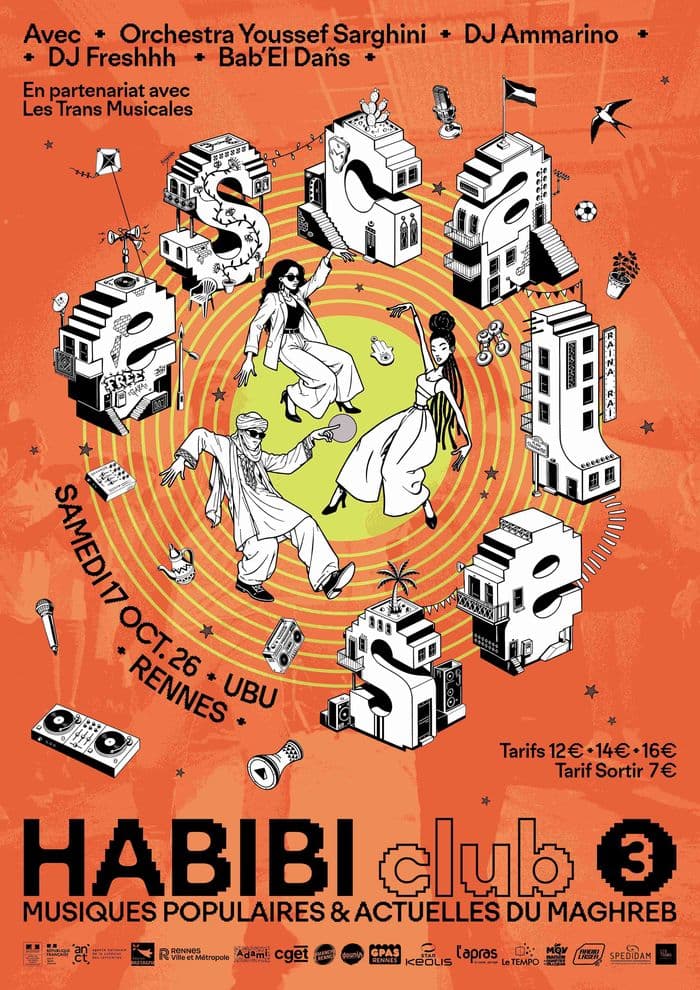Habibi Club 3 w/ Ammarino - Youssef Sarghini Orchestra - DJ Freshhh -Bab'El Dañs   22h00-04h00