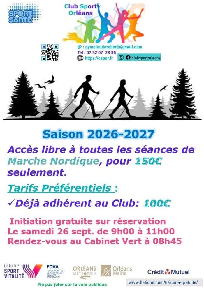 Initiation gratuite sur réservation à la marche Nordique