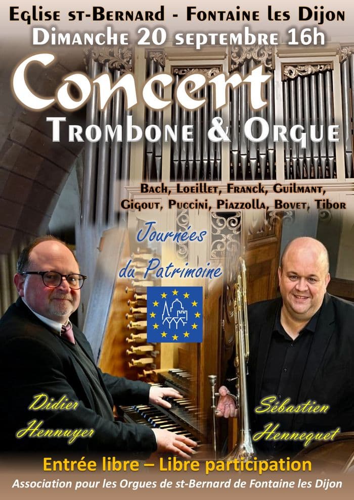 Concert Trombone et Orgue à l'Eglise Saint-Bernard de Fontaine-lès-Dijon