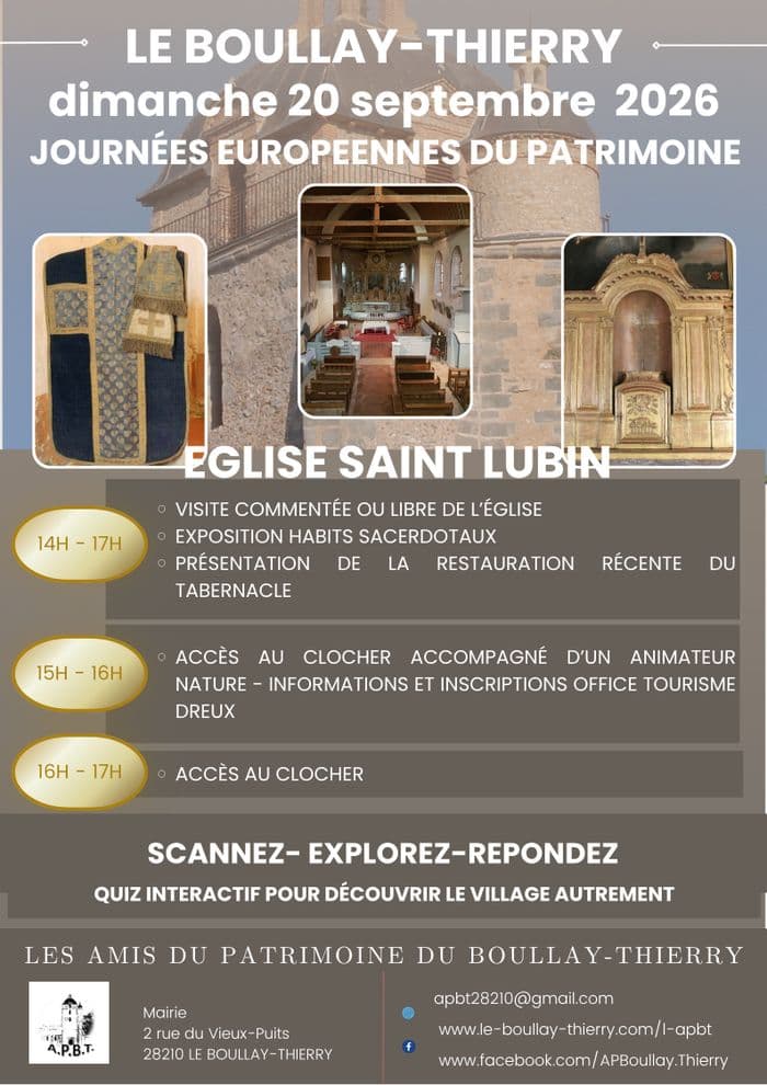 VISITE DE L'EGLISE SAINT LUBIN ET ACCES AU CLOCHER