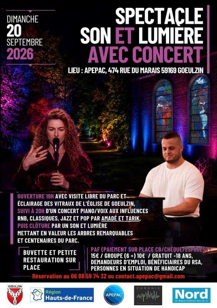 Spectacle Son et Lumière avec Concert au siège de l’APEPAC à Goeulzin