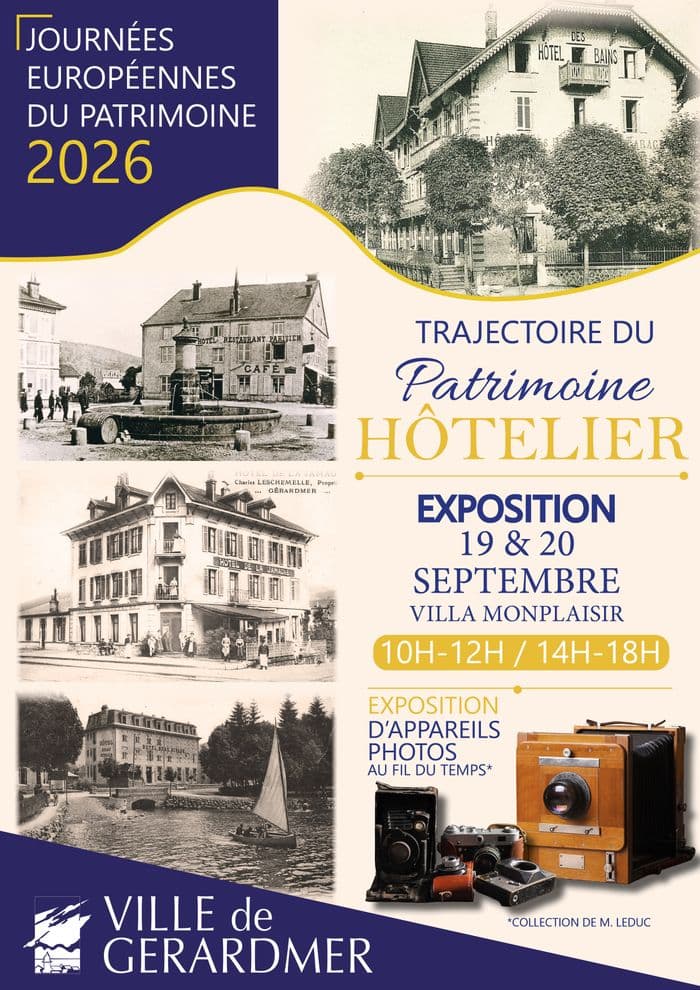 Exposition "Trajectoire du patrimoine hôtelier" et d'appareils photos