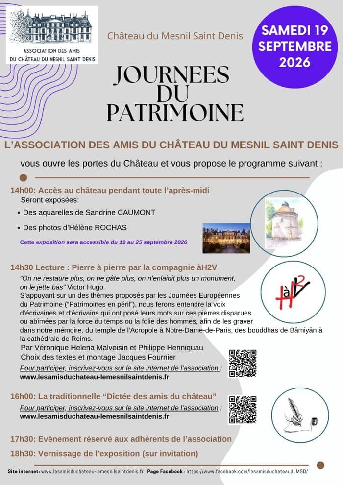 Dictée des Amis du Château au Château du Mesnil Saint Denis