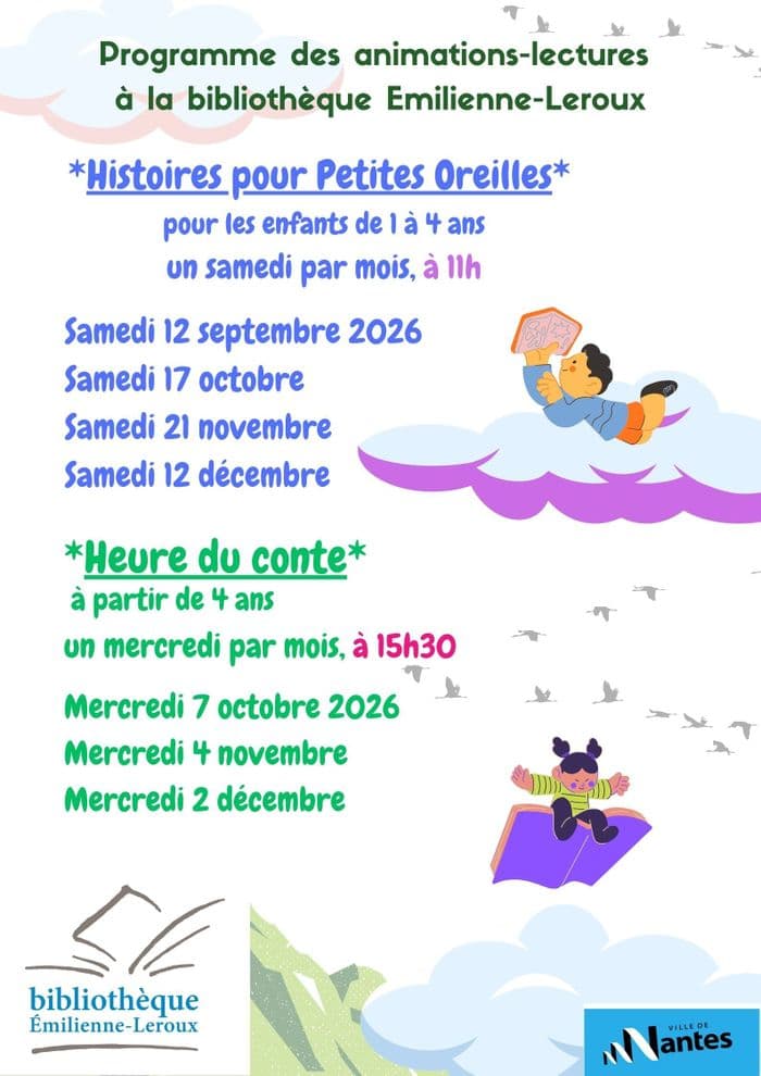 Prochaines animations lectures à la bibliothèque associative