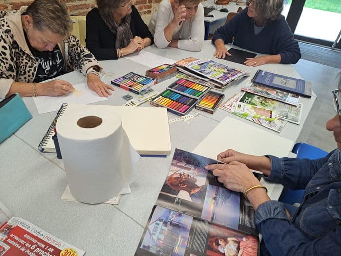 Atelier pastel sec et crayon