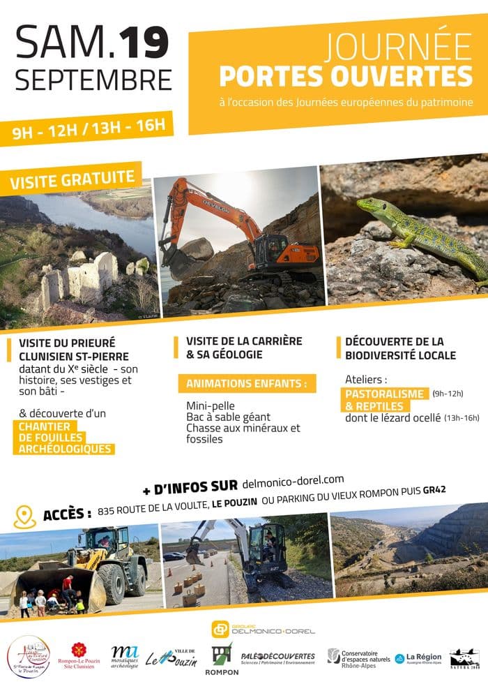 Carrière du Pouzin - Prieuré Clunisien du Xe siècle - chantier de fouilles archéologiques - activités enfants & biodiversité : le site varié du Pouzin