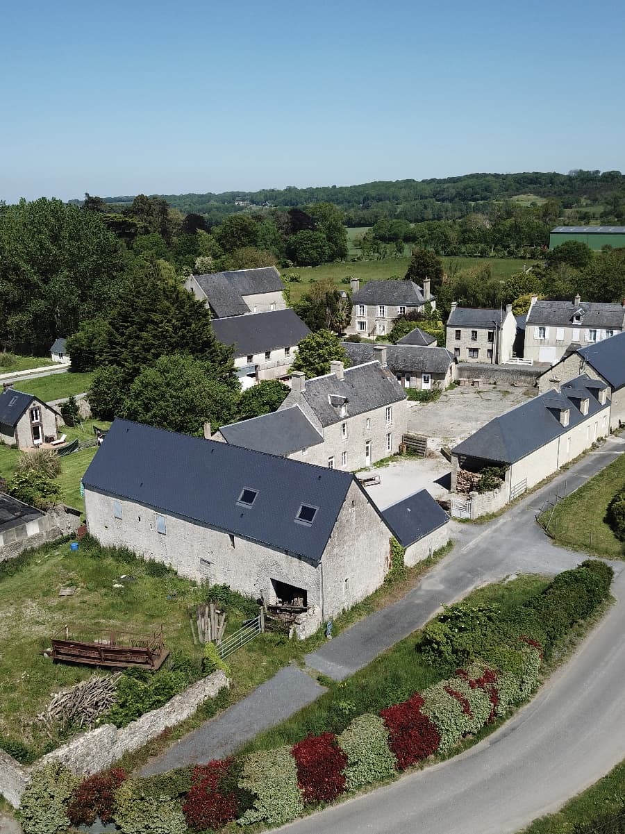 Vue aérienne des lieux