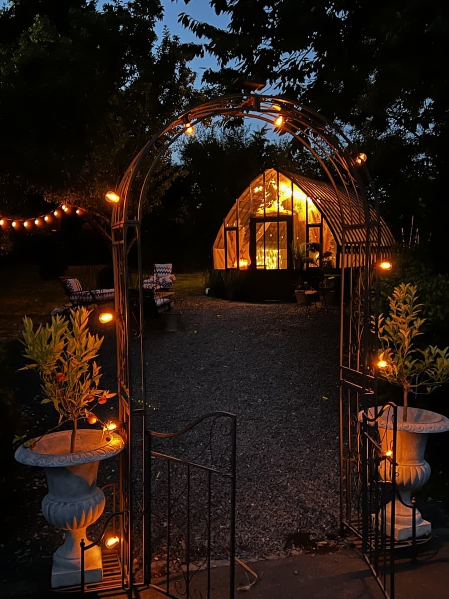 Domaine Albizia, La Serre vue de nuit