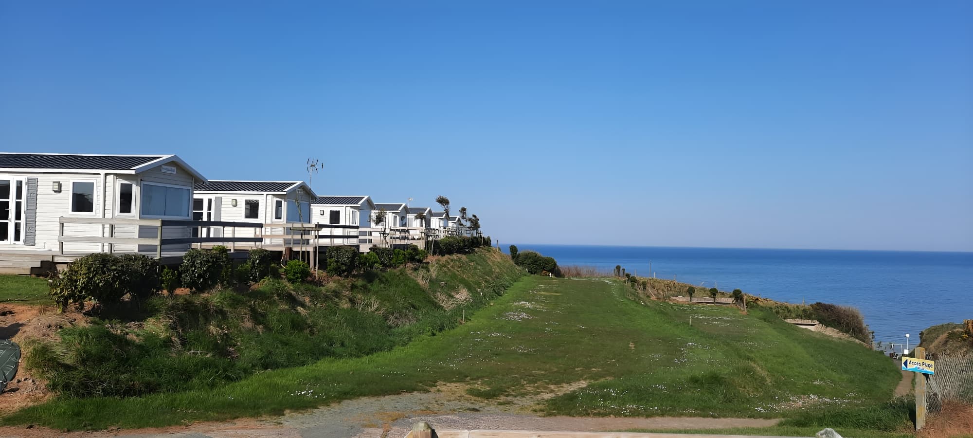 Camping omaha beach - mobil home vue sur mer
