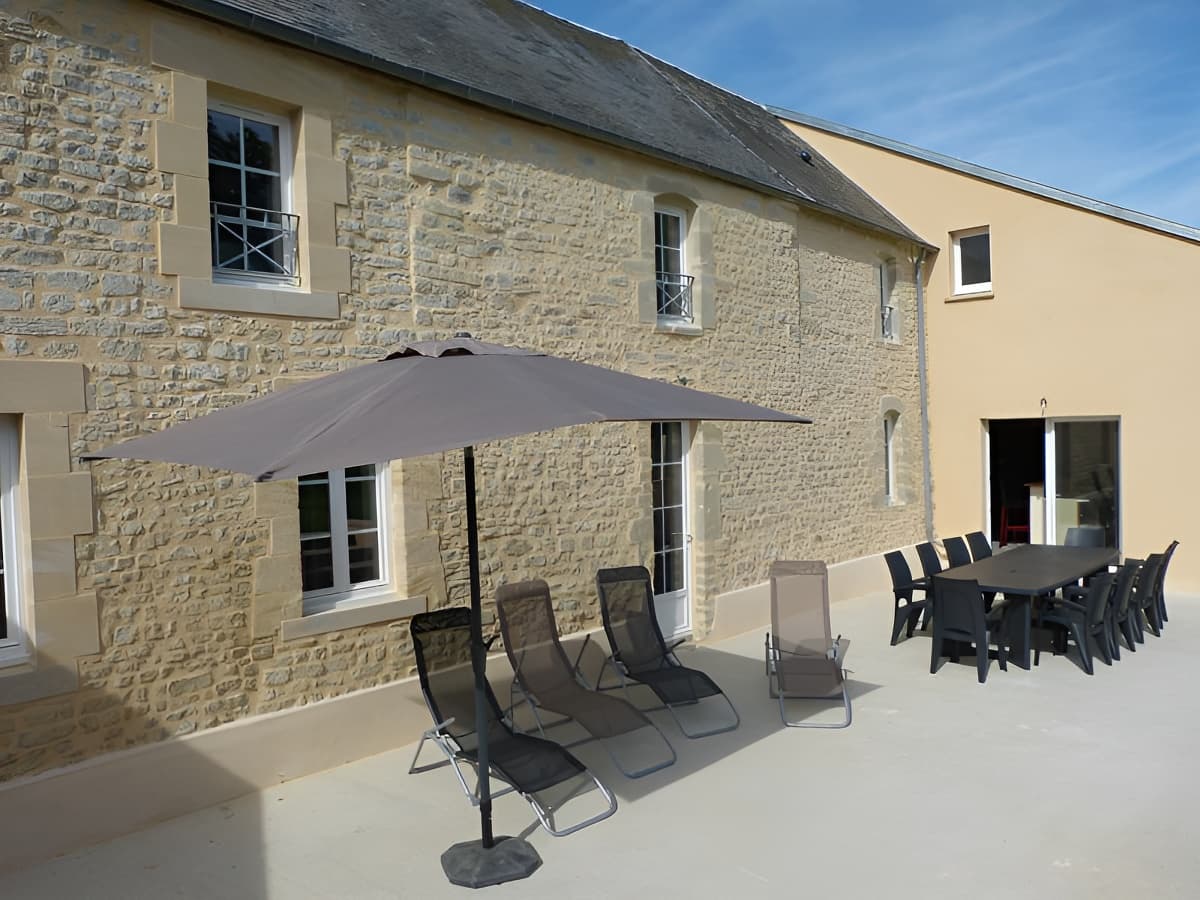 Gîte le Nouet à Mandeville en Bessin, terrasse