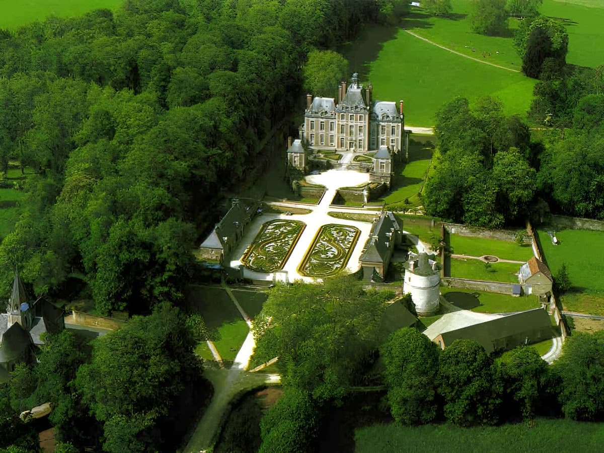 Parc et château de Balleroy vus du ciel