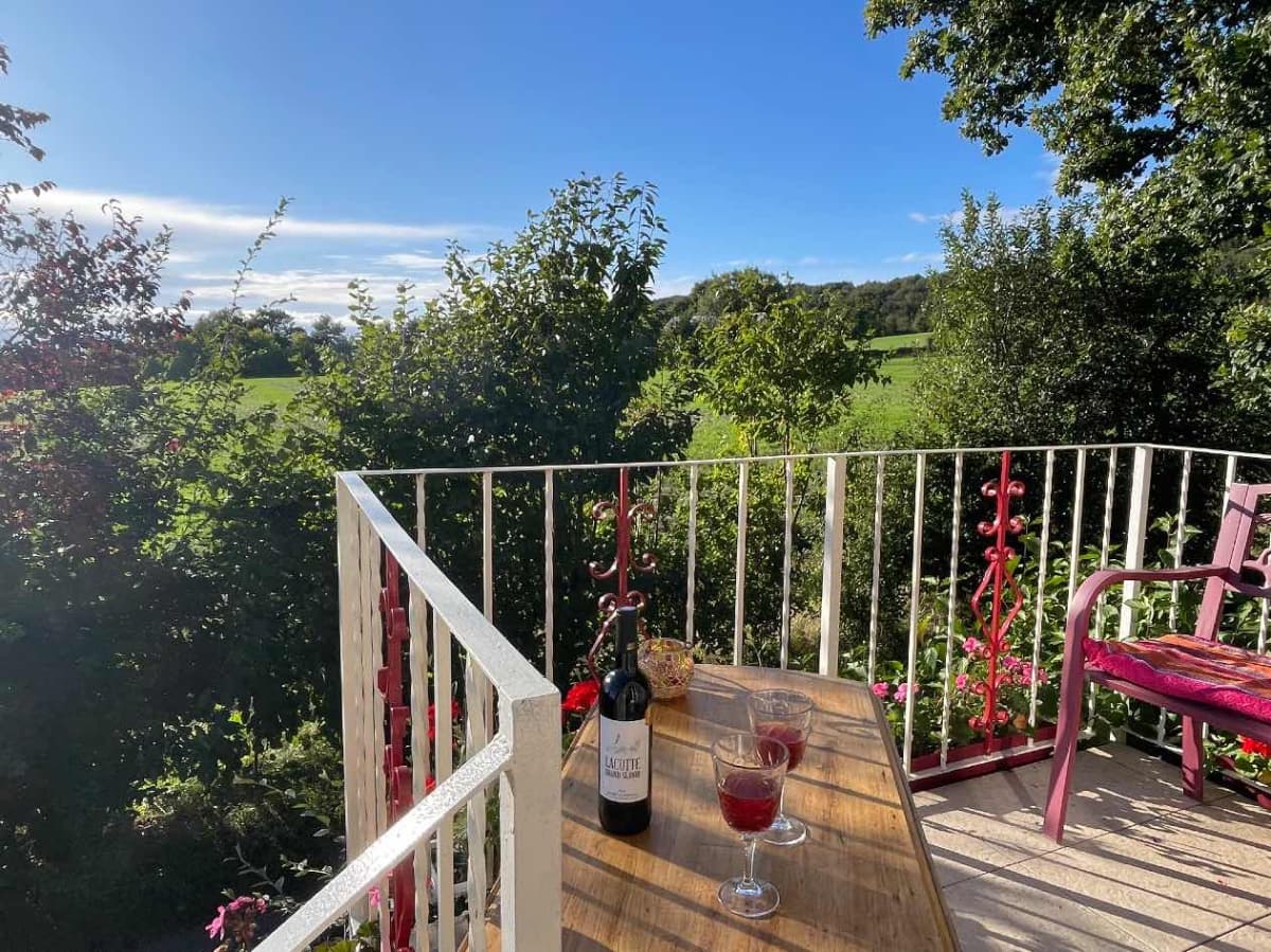 Vue sur le paysage depuis le balcon