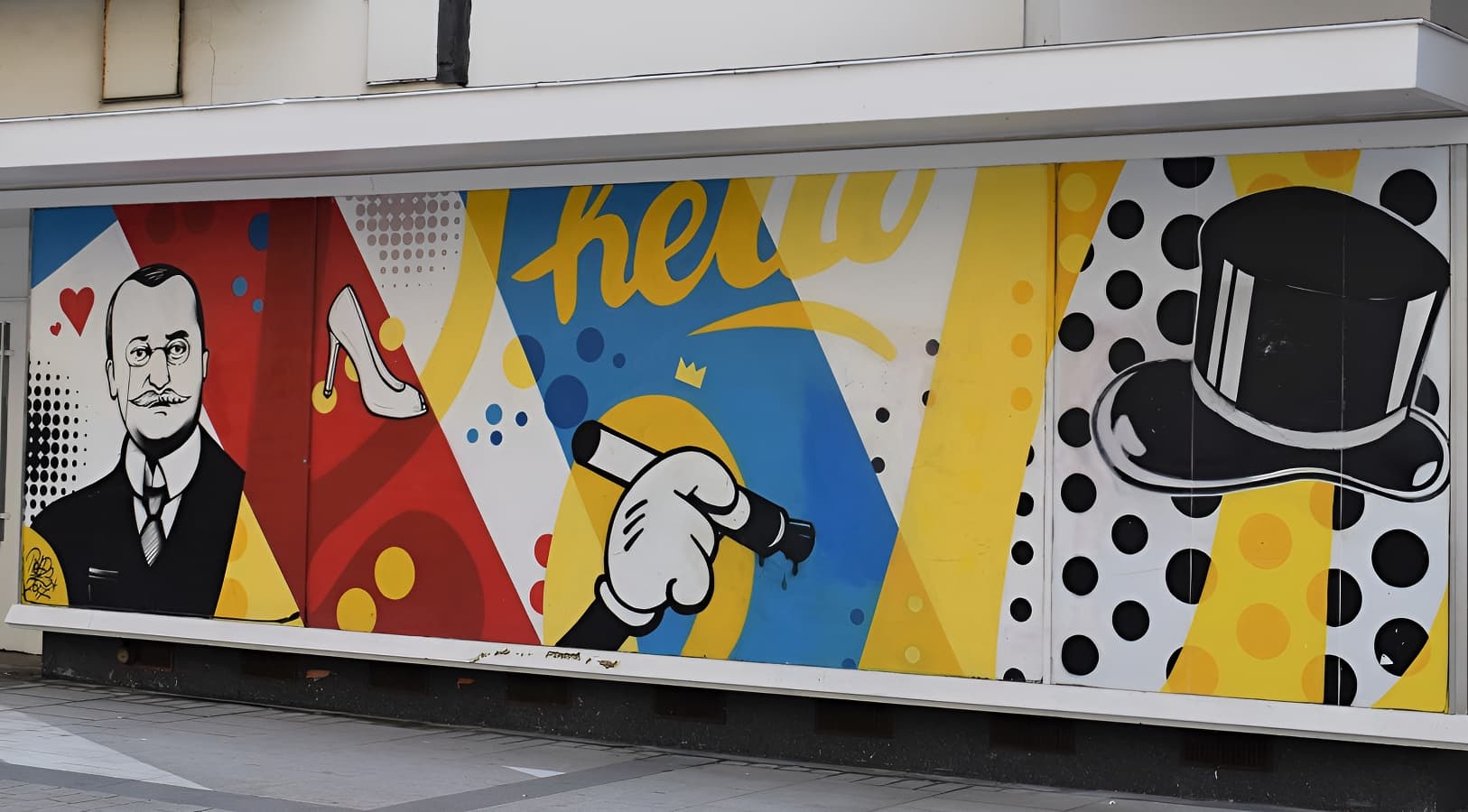 fresque street art galerie lafayettes caen