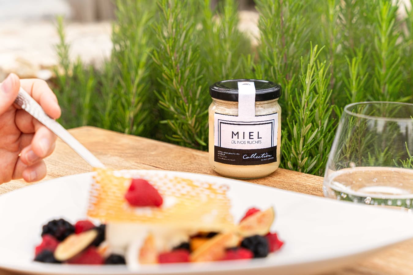 Fruits et glace au miel