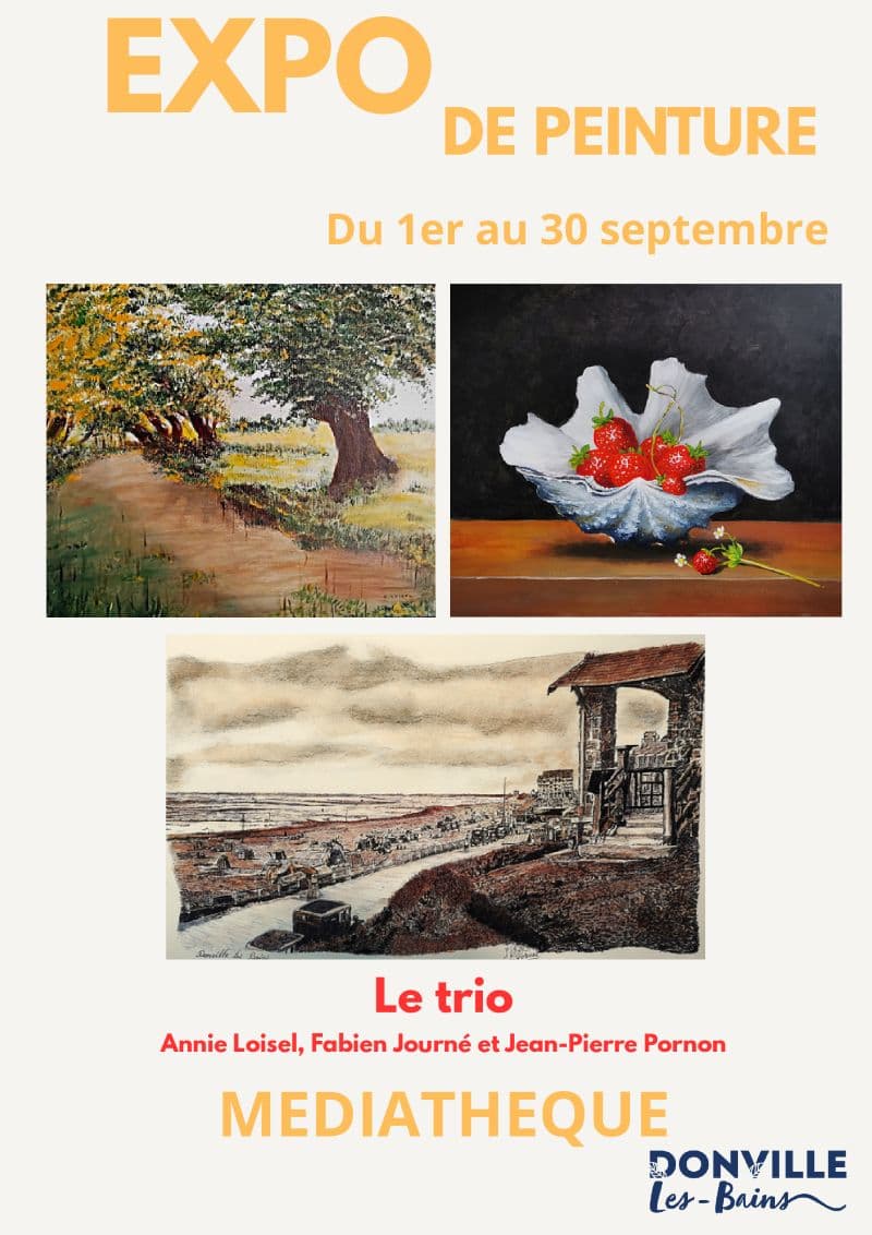 expo le trio mediatheque donville les bains aout 26