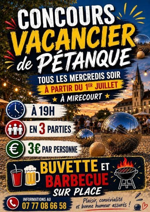 Concours de pétanque vacanciers