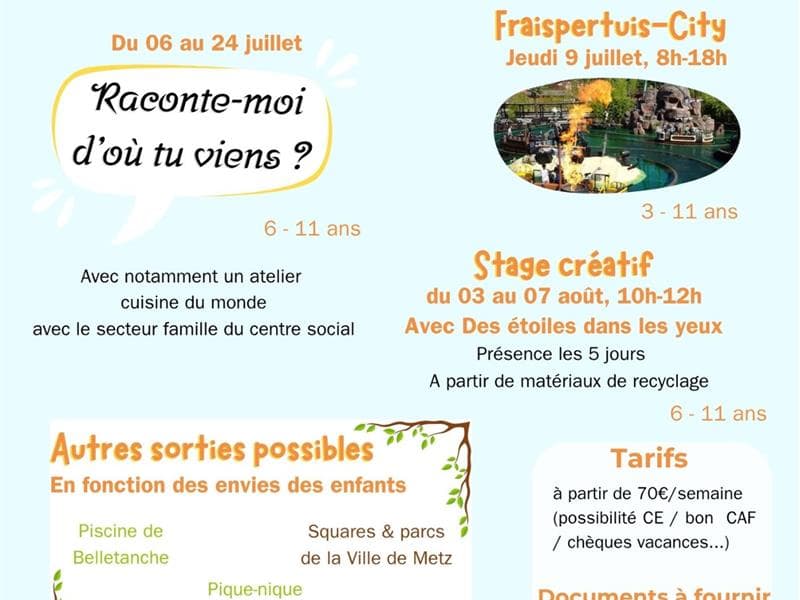 Centres de loisirs d'été à l'Agora