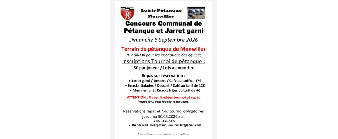 Tournoi de pétanque loisir