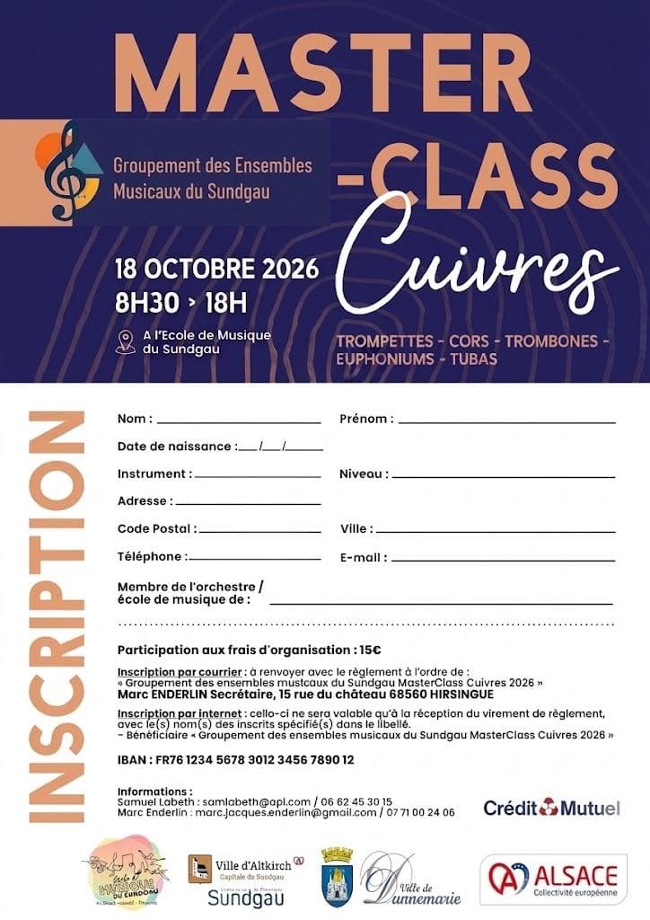 Masterclass des cuivres 2026
